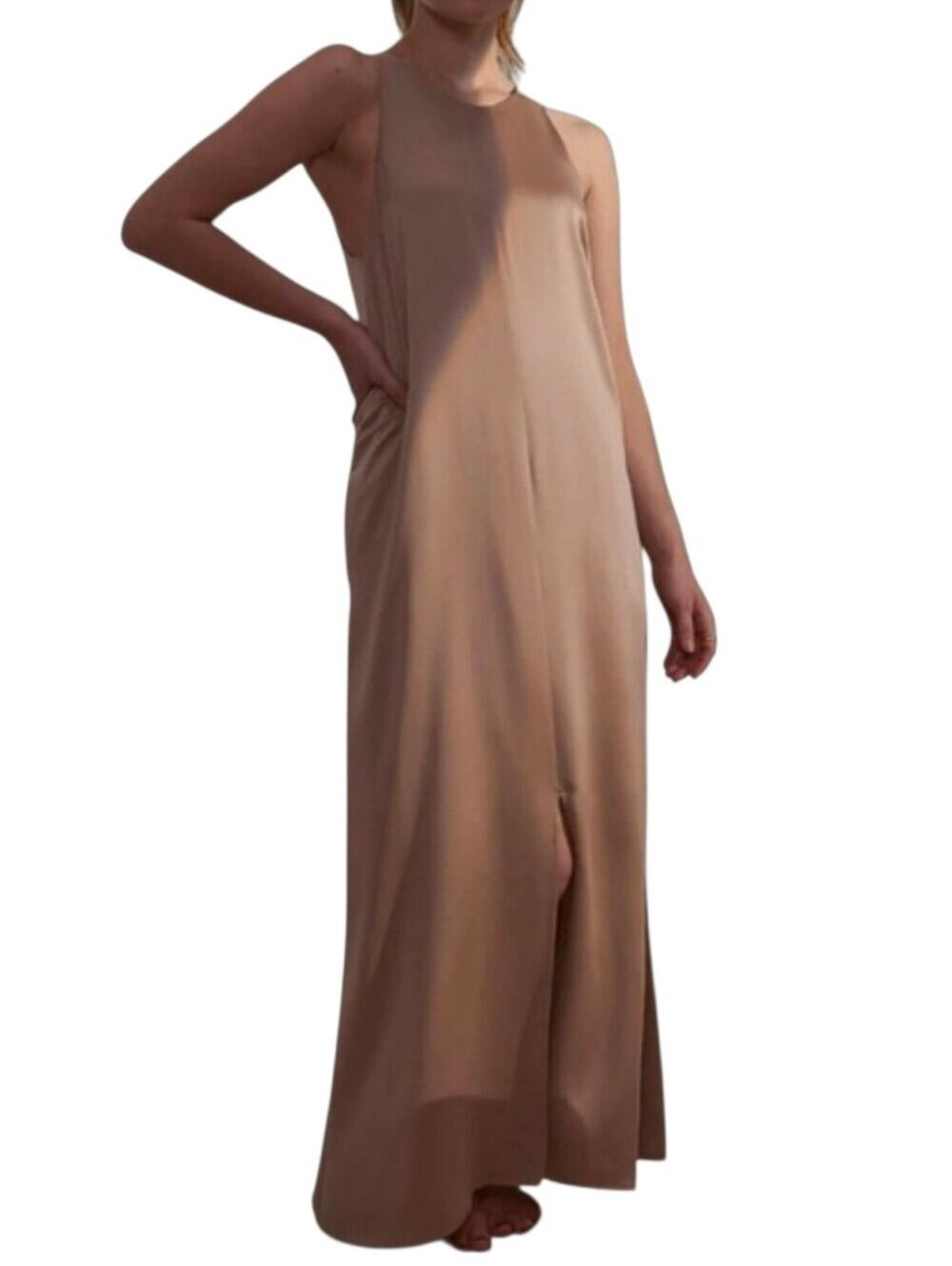 Lunya Washable Silk Sleeveless Maxi Dress Racerback in Dusty Rose
